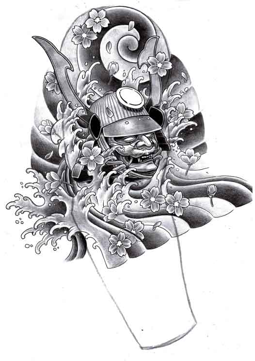 Samurai sleeve tattoo design